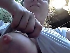 Girl Outdoor Lactating Tits And Pussy Play