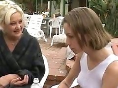 Blonde Milf Licks Schoolgirl's Pussy While Schoolgirl